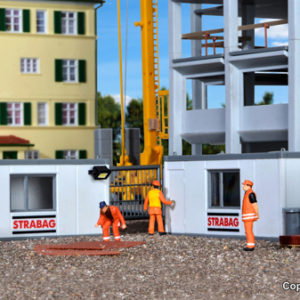 38626 Kibri H0 Gebäude-Container STRABAG mit LED-Beleuchtung