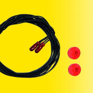 3508 Viessmann Glühlampen rot T1/2, Ø 1,8 mm, 16 V, 30 mA, 2 Kabel, 2 Stück