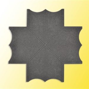 48241 Vollmer H0 Straßenplatte Kopfsteinpflaster aus Steinkunst, X-Kreuzung, L 15 x B 15 cm