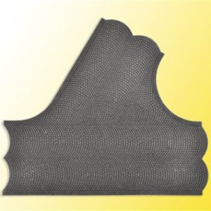 48242 Vollmer H0 Straßenplatte Kopfsteinpflaster aus Steinkunst, 60°-Einmündung, L 22 x B 19,5 cm