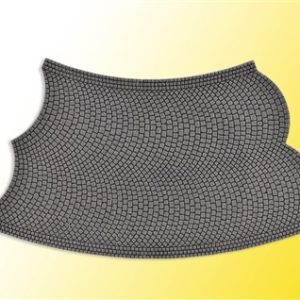 48256 Vollmer H0 Straßenplatte Kopfsteinpflaster aus Steinkunst, 45°-Kurve, gegenläufig, Radius 12 cm