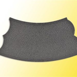 48257 Vollmer H0 Straßenplatte Kopfsteinpflaster aus Steinkunst, 45°-Kurve, gegenläufig, Radius 15 cm