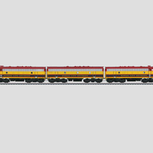 37628 Marklin Typ General Motors EMD F7 der Kansas City Southern. Dreifacheinheit aus A-Unit, B-Unit und A-Unit
