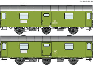 74111 Roco 2er Set Reko Postwagen DR