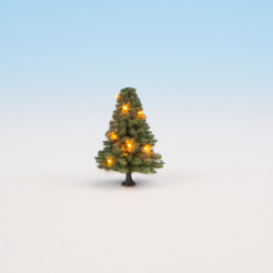 22111 Noch Beleuchteter Weihnachtsbaum grün, mit 10 LEDs, 5 cm hoch