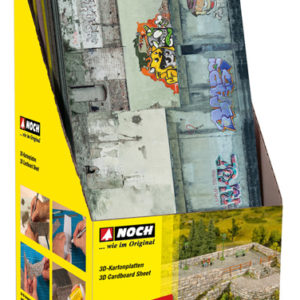 56601 Noch Display + je 8 Stück 56605 bis 56723 = 112 Stück3D-Kartonplatten H0 in Verkaufsdisplay