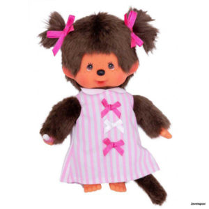 223589 MONCHHICHI Meisje met roze stikjes jurk