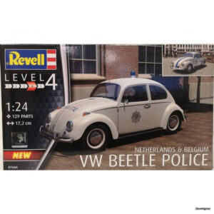 7666 Revell Modelbouwkit van de wereldberoemde VW Kever in de uitvoering van de Nederlandse & Belgische Politie