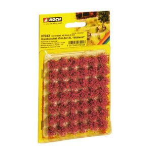 7042 Noch Grasbüschel Mini-Set XL blühend rot veredelt, 42 Stück, 9 mm