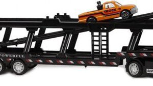 520153 Kids Globe / 2-play Pull Back Vrachtwagen - Autotransporter 32cm met auto