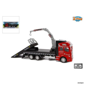 520154 Kids Globe / 2-play Pull Back Vrachtwagen - Autotransporter