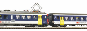 96855 Piko 2er Set Triebwg./Sound RBe 540 Triebwagen + BDt EW II Steuerwagen NPZ SBB, DC + PluX22 Dec.