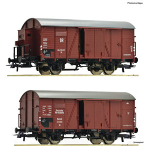 76012 Roco 2er Set ged. Güterwag. DR