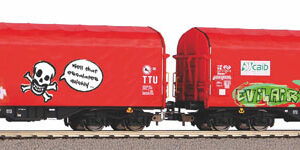 58257 Piko 2er Set Schiebeplanenwg. Caib NS V mit Graffiti