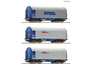77024 Roco 3er Set Schiebeplanenwag. ÖBB