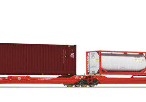 77400 Roco Doppeltwg.T3000e+Container+Tan