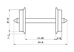 40178 Roco AC Radsatz 10mm
