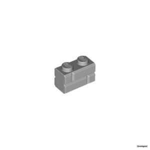 98283 LEGO® 6000311 - Steen, Aangepast 1 x 2 met Metselwerkprofiel (Steenprofiel) Kleur: Donker Grijs
