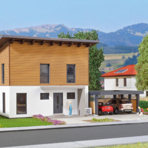 38337 Kibri H0 Kubushaus Saskia mit Carport - Polyplate Bausatz