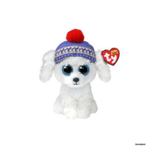 2011835 TY Pluche BEANIE BOO'S CHRISTMAS DOG WHITE 15CM