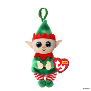 TY Pluche BEANIE BOO'S CLIP CHRISTMAS ELF GREEN BELLY 7CM