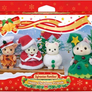 5710 Sylvanian Families Vrolijke Kerstvrienden- speelset- inclusief 4 fluweelzachte speelfiguren