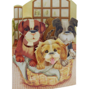 150 Santoro Swing Cards - Puppies In A Basket