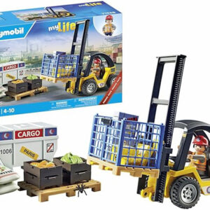 71528 Playmobil Heftruck met lading, leuk logistiek werk in de haven