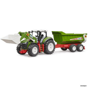 3452 Bruder Roadmax Tractor met voorlader en dumptrailer