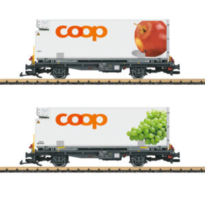 45887 LGB Containerwagen Set COOP RhB