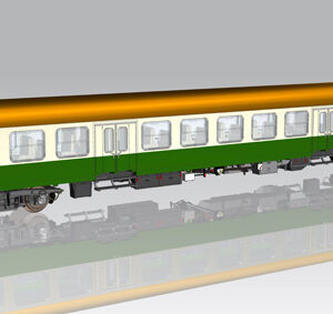 28004 Piko Halberstädter Mitteleinstiegswg. beige-grün 2. Kl. br. Dach DR IV