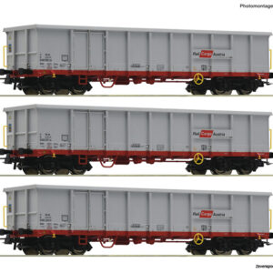 6600121 Roco 3er Set off.Gueterwag. Eanos OEBB