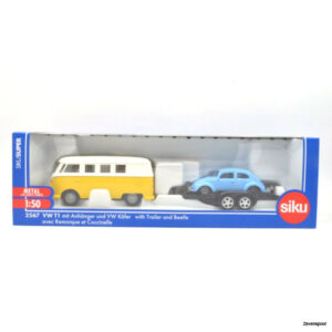 2567 Siku Volkswagen T1 met trailer en Volkswagen Kever