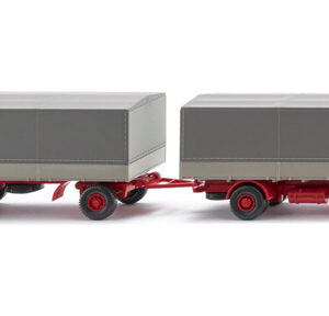 45502 Wiking Pritschenhängerzug (Magirus 235 D) - kieselgrau