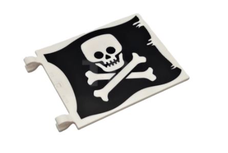 6317072 LEGO® - 2525pb012 - Vlag 6 x 4 met plat patroon van schedel en gekruiste botten (Jolly Roger) aan beide zijden