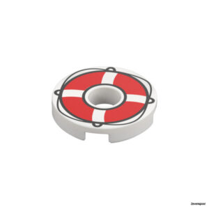 6476635 LEGO®  - 15535pb11 - Tegel 2 x 2 Rond met gat en reddingsboei patroon