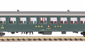 94384 PIKO N-Personenwg. EW I, 2. Kl, 50 85 20-34 565-6 grün mit alter Schrift, SBB, Ep. IV