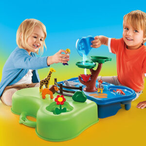 6792 Playmobil® 1.2.3 Meeneem dierentuin met waterpartij
