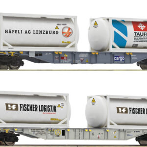 6600231 Roco 2er Set Containertragwagen Sgns SBB + Tankcontainer