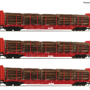 6600318 Roco 3er Set Rungenwagen Rnoos OnRail rot