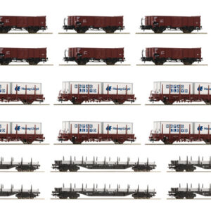 6600335 Roco 18er Display Rangierbahnhof offene Güterwagen