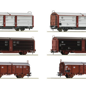 6600339 Roco 6er Display Rangierbahnhof Schiebedach-/Schiebewandwagen
