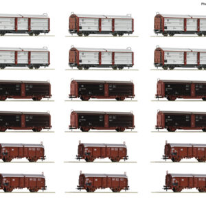 6600340 Roco 18er Display Rangierbahnhof Schiebedach-/Schiebewandwagen