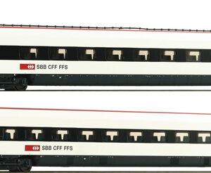 7720037 Roco 2er Set Ergänzung Triebzug ICN SBB AC+Innenbeleuchtung